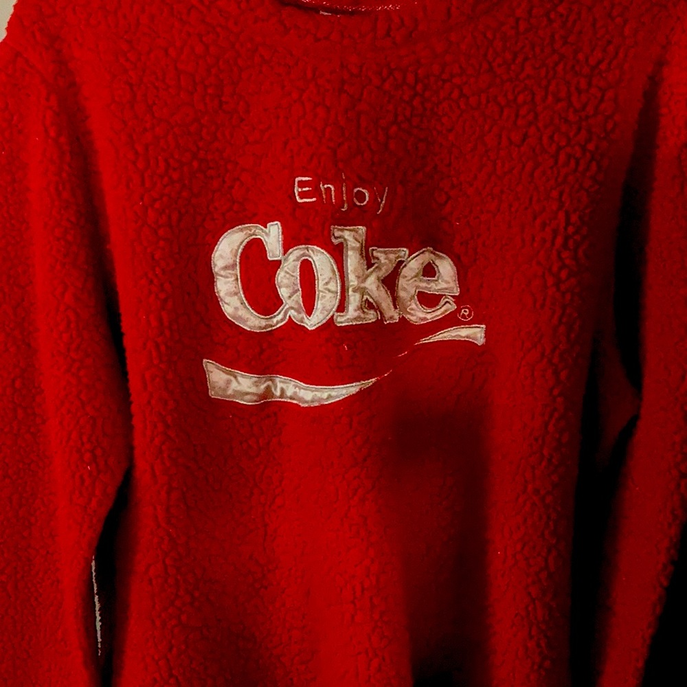 Red fuzzy Coca-Cola shirt